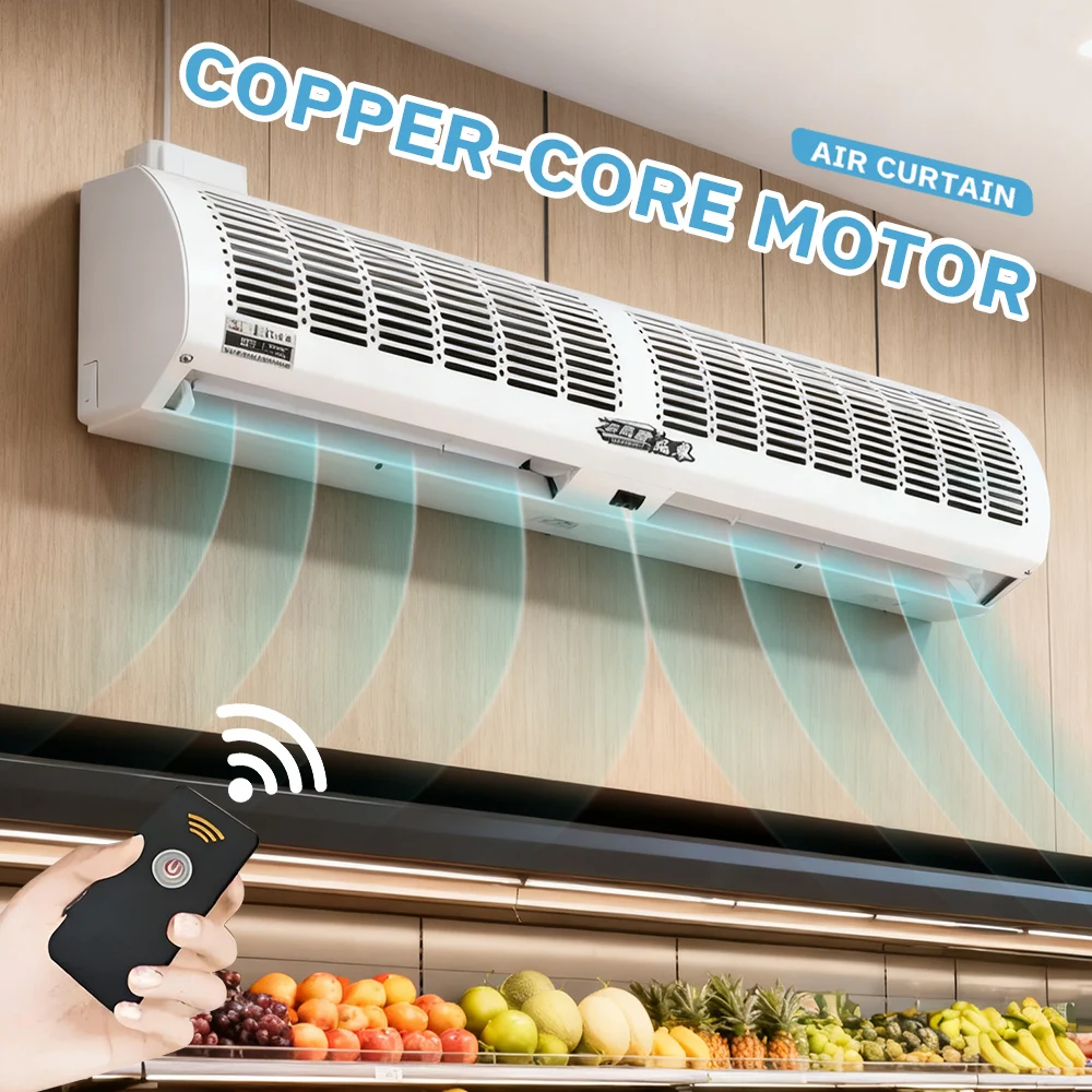 

120W Commercial Air Curtain Fan Wall Mounted Air Door Fan Accessories for Storefronts, Cold Storage, Supermarket Entrances