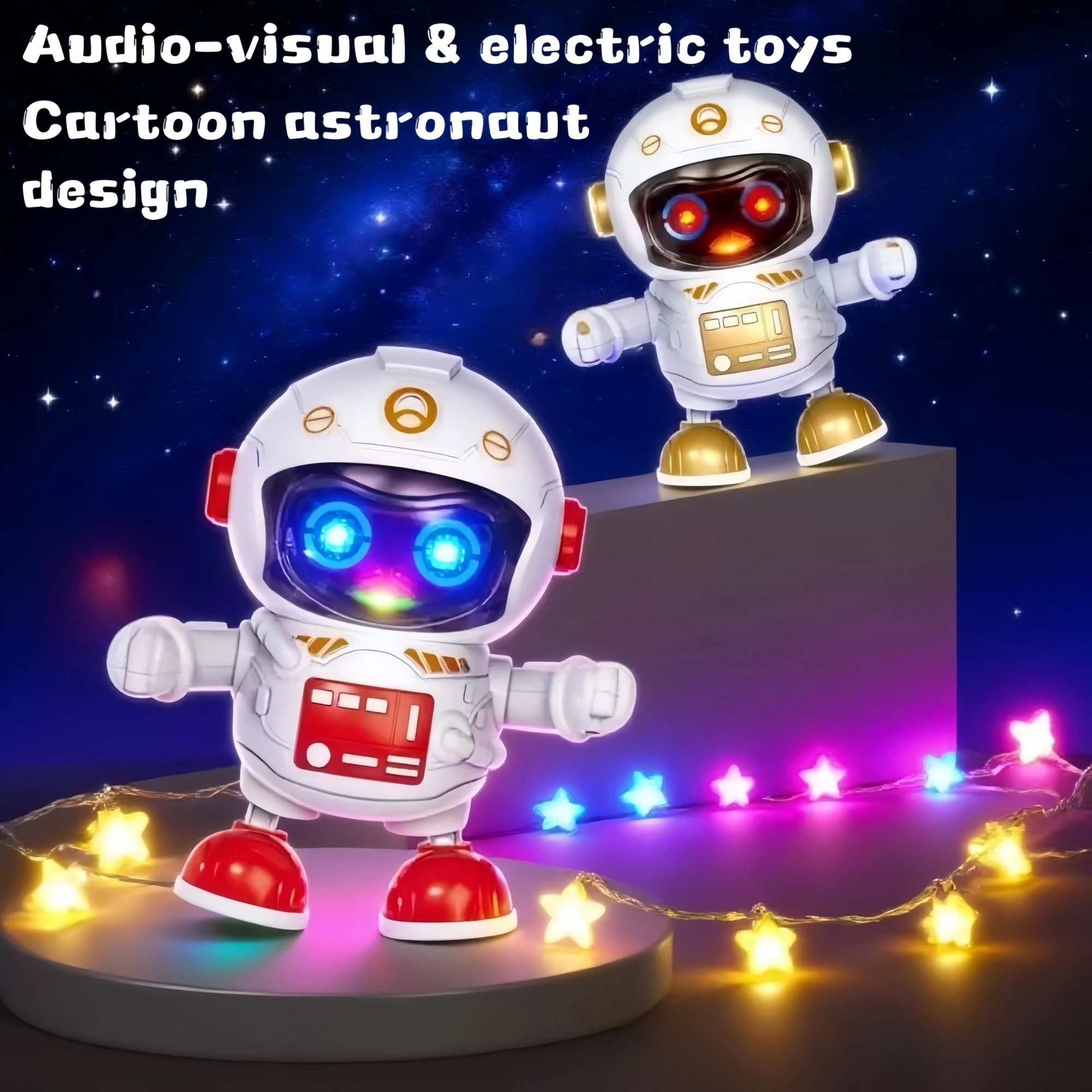 Jouet robot musical interactif avec corps mobile et yeux expressifs – Machine à danser durable alimentée par batterie
