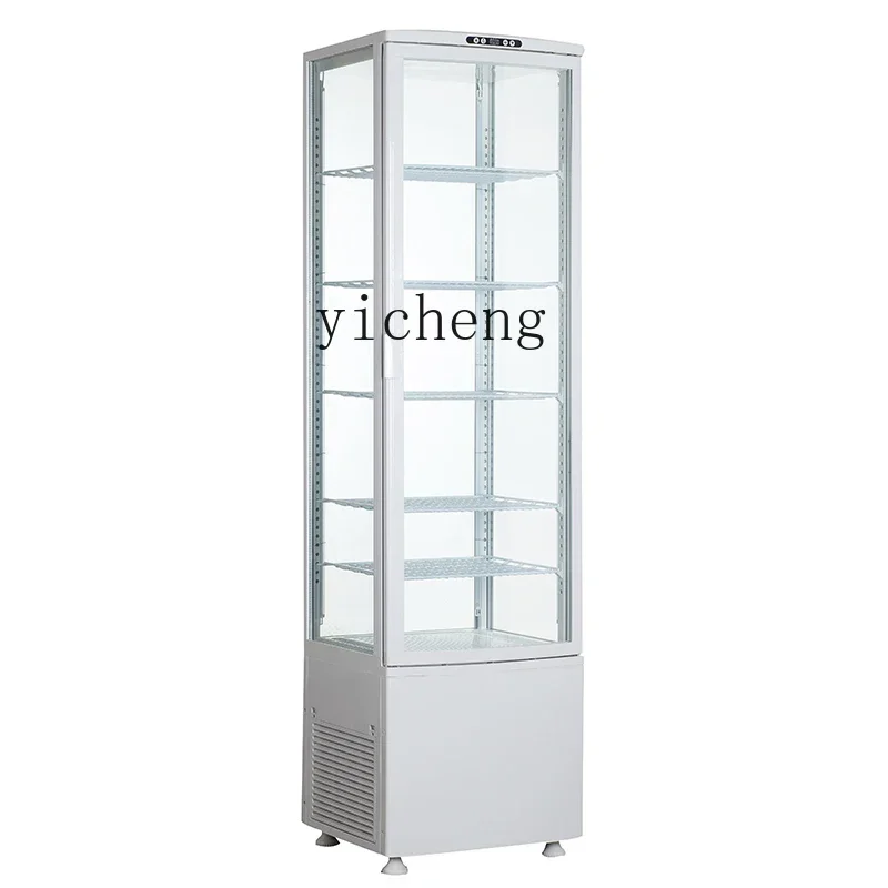 Four-Sided Transparent Glass Frozen to Keep Fresh Display Cabinet Commercial Single Open Vertical Big Freezer