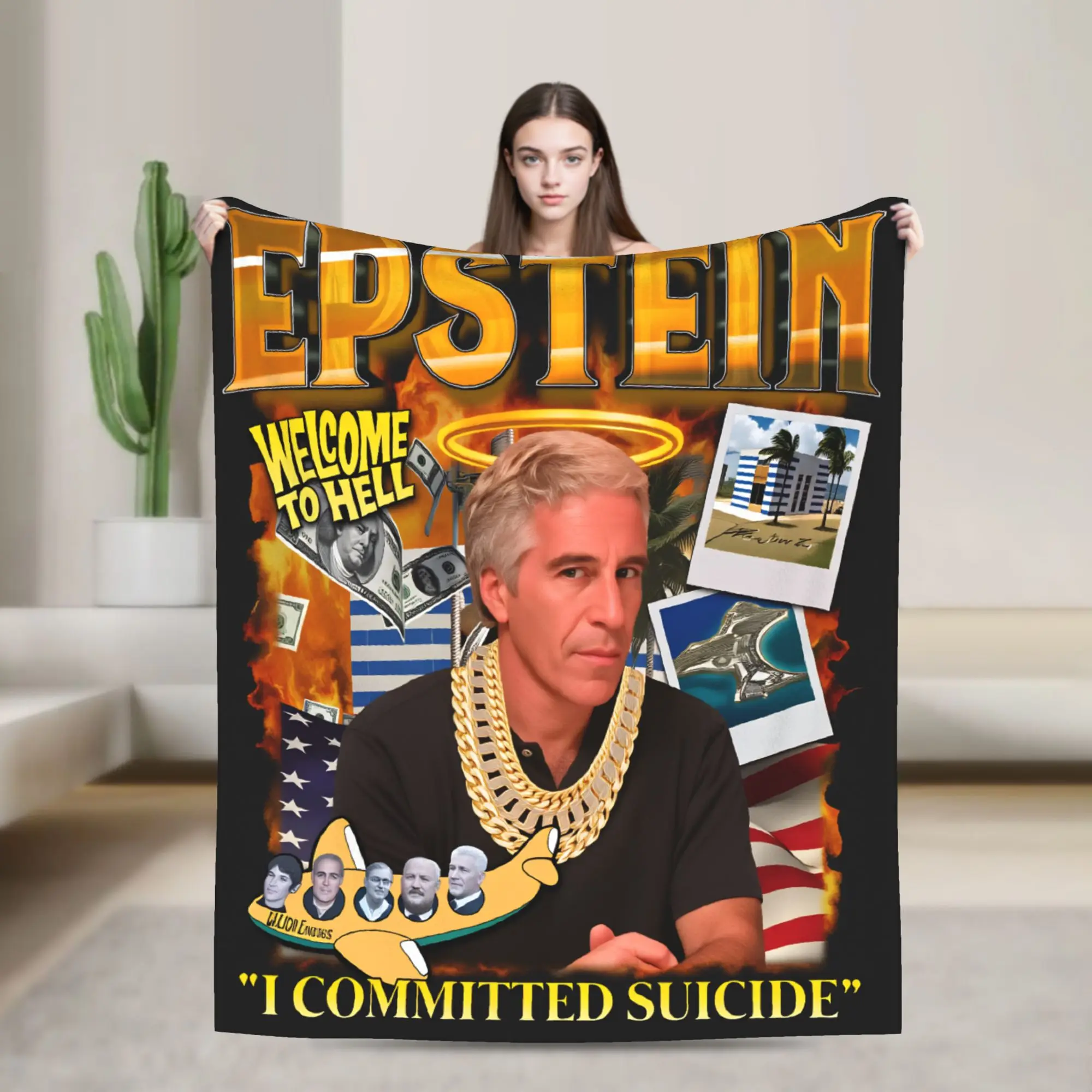 مضحك جيفري Epstein لينة بطانية دافئة الزخرفية أفخم رمي بطانية الجدة الأريكة السرير الفانيلا المفرش أريكة غطاء سرير
