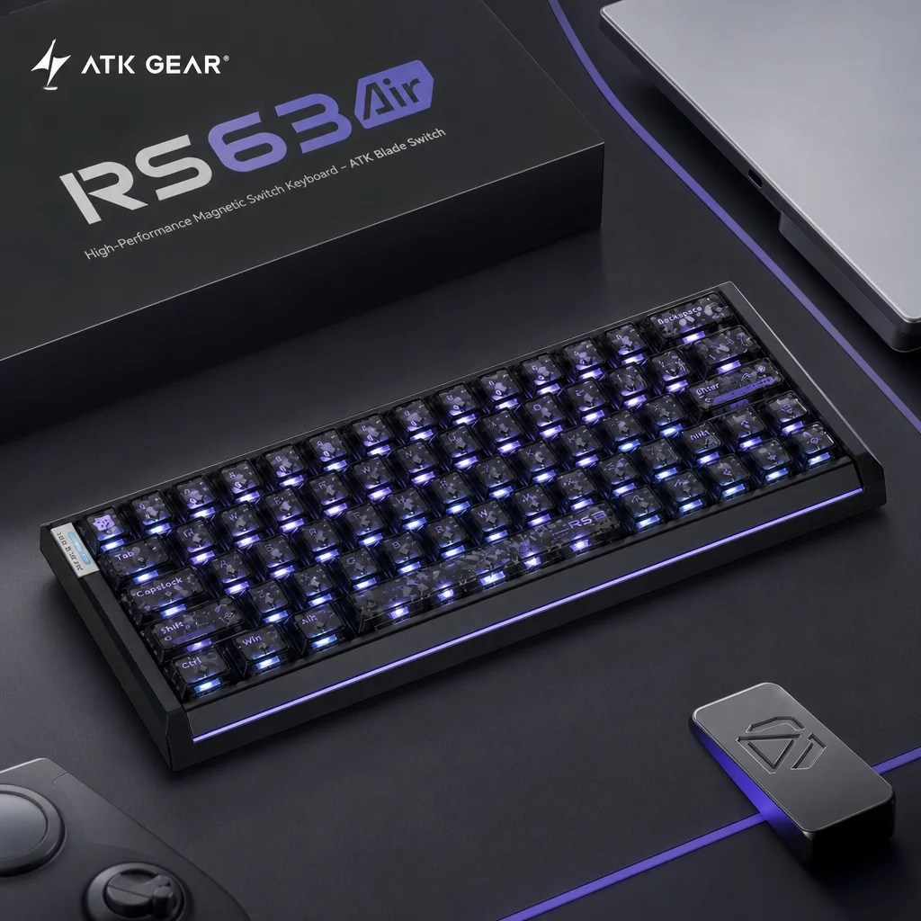 Atk Atk Gear Rs63 Air Magnetic Switch Mechanical Keyboard 63 Keys Transparent Rgb Gaming Keyboard For E-Sports Office Use - Aliexpress Deal