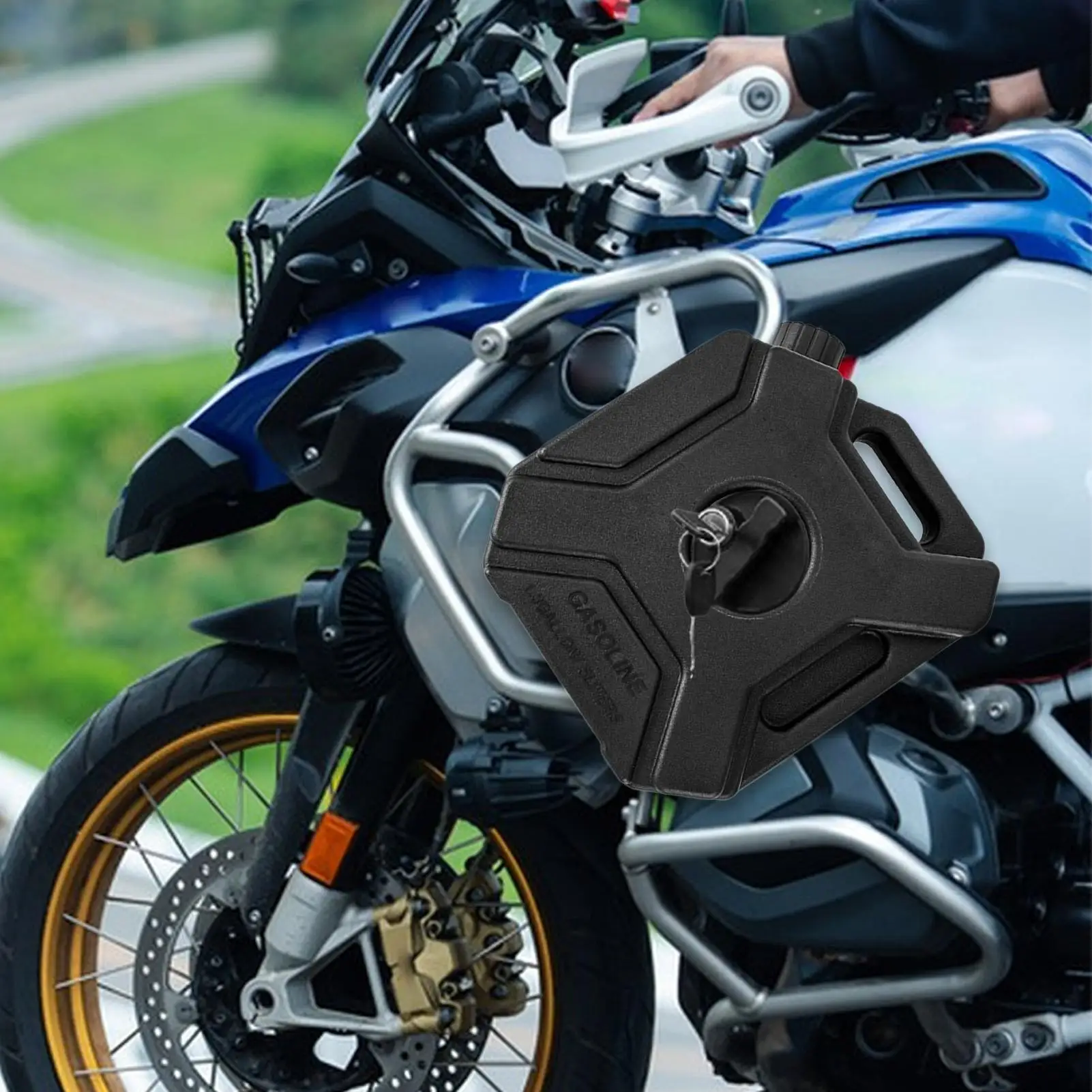 

5L Motorcycle Reserve Oil Tank Engine Fluids Container Accessories for Motorbike External Driver Adventure Car Lover