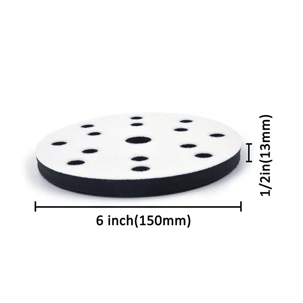 2PCS 6 Inch 150mm 15 holes Soft Sponge Interface Cushion Buffing Pad for Sanding Pads and Hook&Loop Sanding Discs Polishing