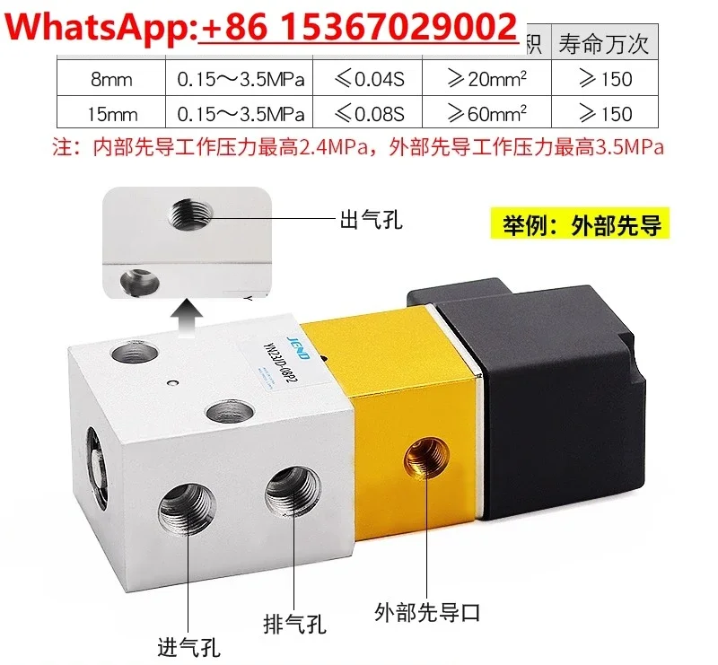 Pneumatic high pressure solenoid valve YN23JD-08 YN23JD-15P2 two-position three-way reversing valve Blowing machine valve