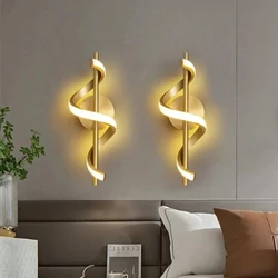 Applique murale LED au design nordique minimaliste, luminaire décoratif d'intérieur, disponible en noir, blanc et or, idéal pour une chambre à coucher, un salon ou un couloir