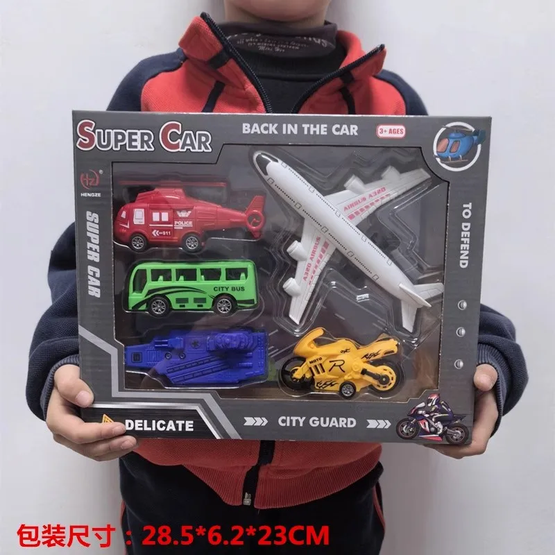 Children's engineering vehicle, airplane, helicopter, motorcycle, urban engineering team's inertia toy car, children's toy car