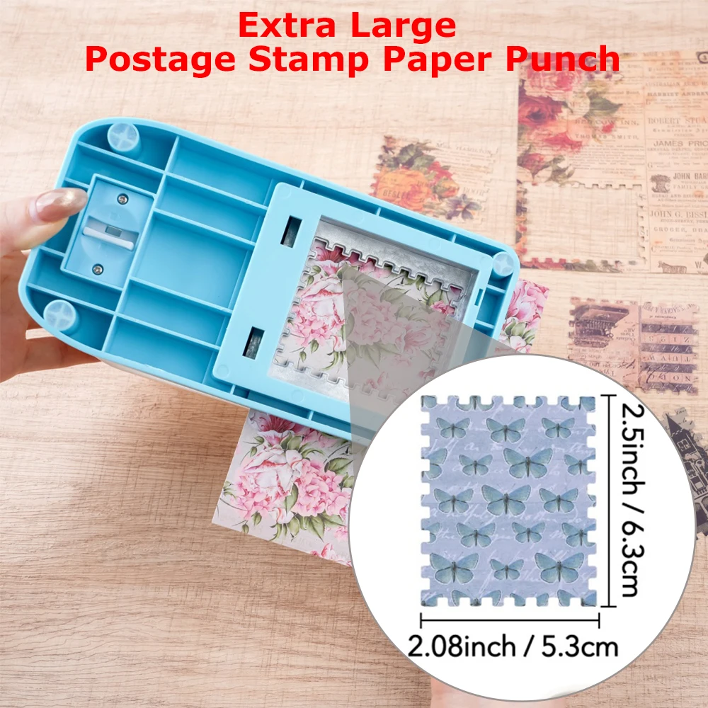 

2.5X2.1 Inch Extra Large Postage Stamp Punch Diy Craft Paper Punching Tool for Scrapbooking Card Making Photo Album Decor