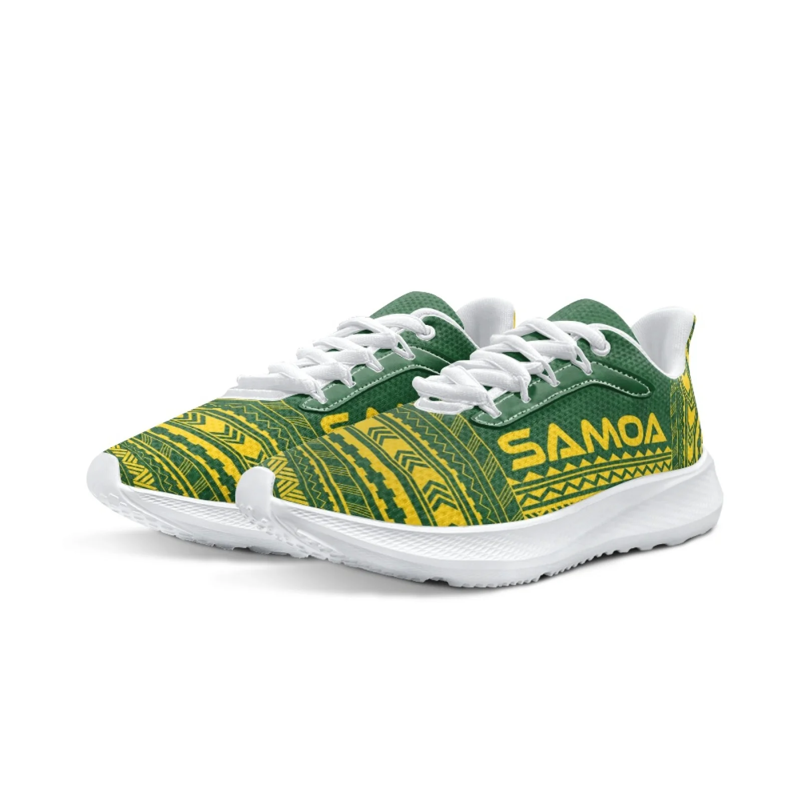 INSTANTARTS Samoa Print Brand Running Shoes Polynesian Designer Sneakers Green Boho Girls Casual Outdoor Sneakers Chaussure