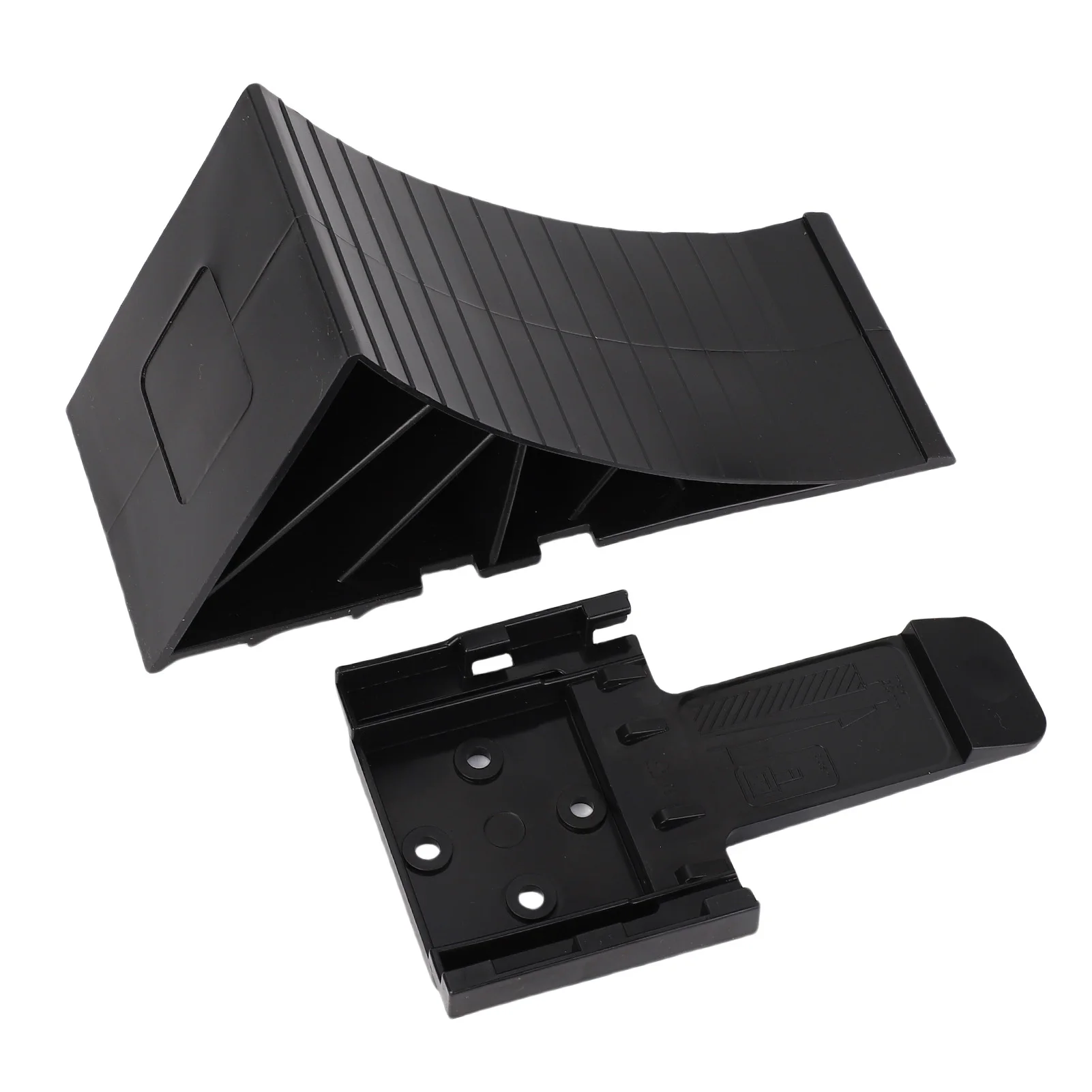 2 Stuks Zwart Wiel Chock Rv Band Stopper Wiel Wedge Hdpe Met Montage Zwarte Beugel Voor Boot Trailers Rv Truck accessoires