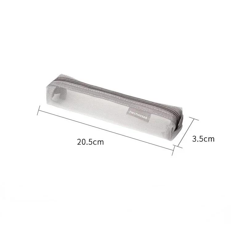 Simple and Transparent Mesh Pencil Case Storage Bag for Student Exams Portable Pencil Case Mini Square Stationery Bag