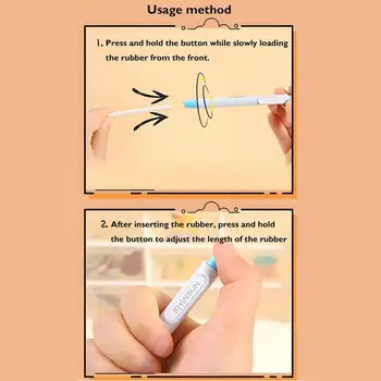 Gomme rétractable mignonne pour l'écriture au crayon, facile à tenir et à utiliser, efface avec un nettoyage de précision