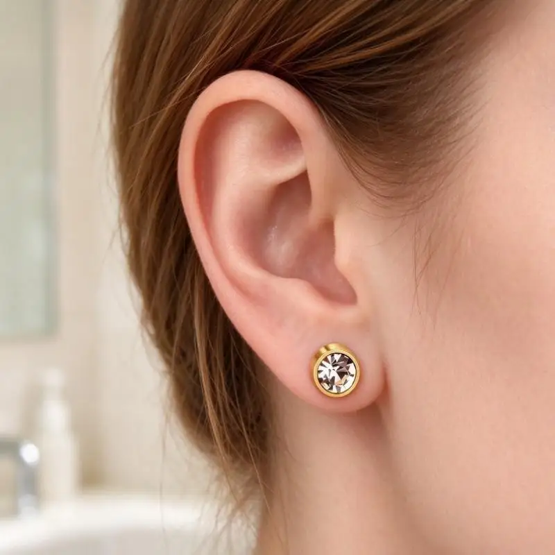 Stainless Steel Screw Back Stud Earrings Trendy Unisex Jewelry Perfect Graduation Gift for Friends Daily Wear