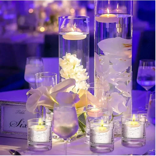 6/10/16Pcs Unscented Discs Candles Floating For Valentine's Day Party Wedding Home Bathtub Decor Romantic Confession Candlelight