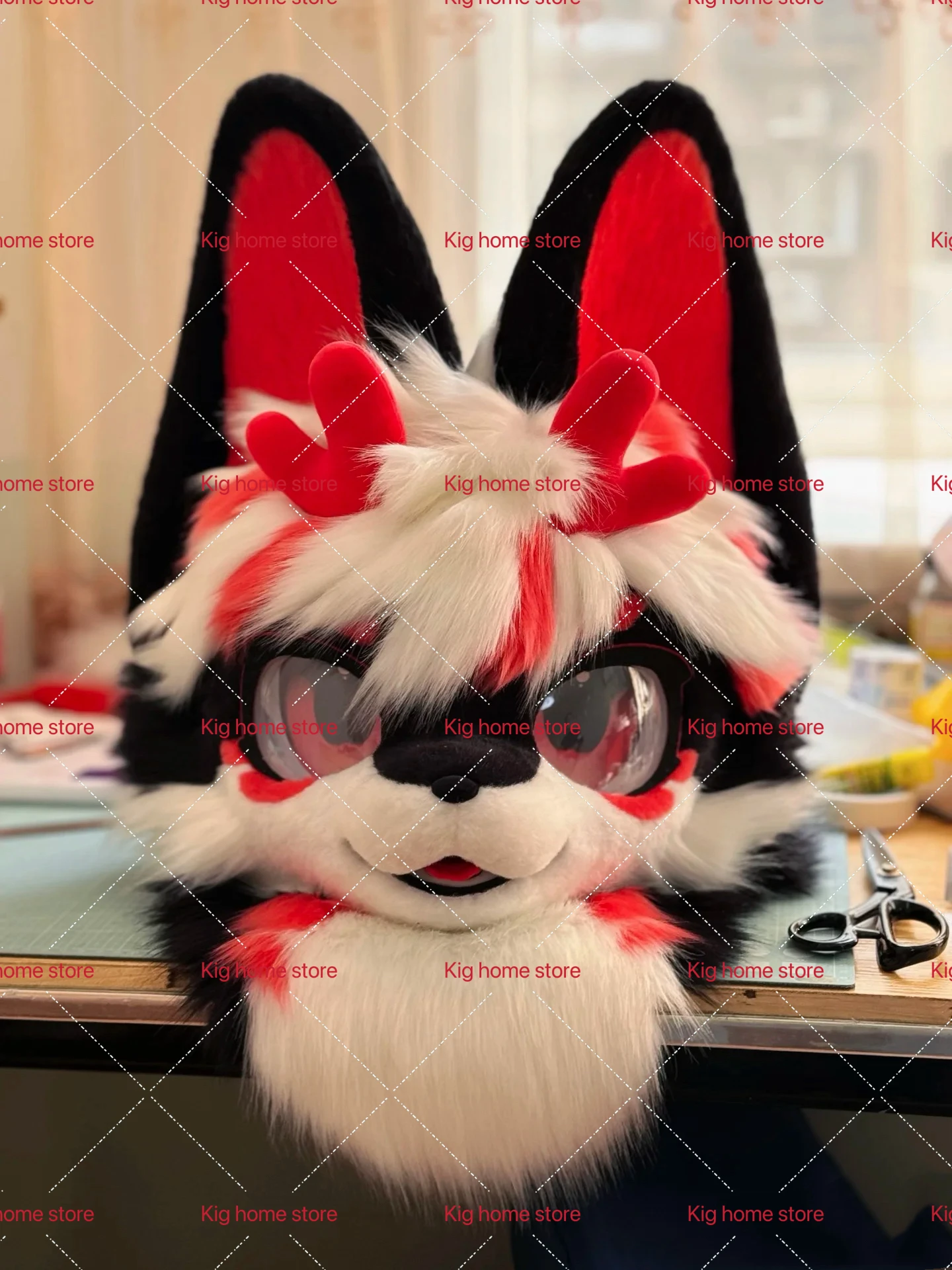 Fursuit Headsets Cute Furry Cosplay Dog Wolf Head Costumes Customized Fursona Head Comiket Furries Doll Kig Series Kawaii Animal