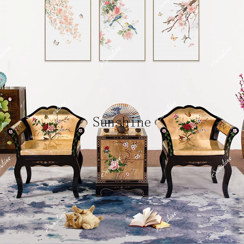 

Solid wood tea table and chair combination New Chinese-style small apartment Kung Fu tea table hotel club B & B furnitureYY