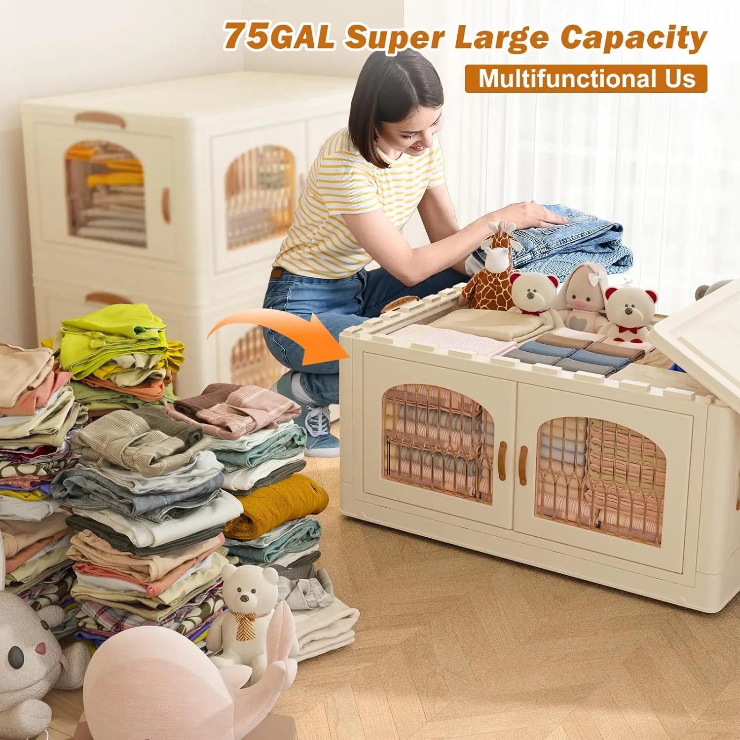 Door Storage Containers Box for Closet Organizers and Storage Plastic Drawer Storage for Bedroom Office Kitchen School