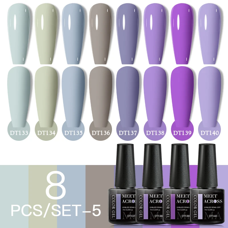 ERFÜLLEN ÜBER 8/10 Pcs Gel Nagellack Set Macaron Farbe Permanent Hybrid Lacke Tränken Weg Vom UV Led Gel Basis top Mantel Nägel