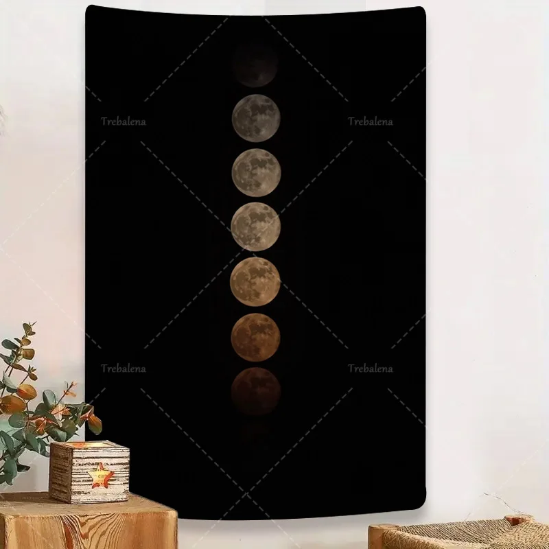 

1 шт. настенный гобелен с лунным затмением - современный настенный гобелен с фазой Луны для домашнего декора