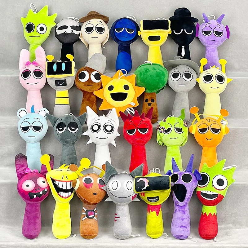 Nuevos juguetes de peluche Sprunki Incredibox muñeco de peluche Anime juego de rol almohada de dibujos animados muñeca niños muñecos de peluche regalos de navidad