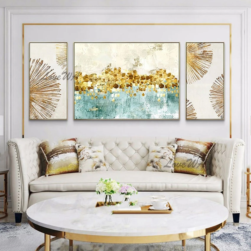 

Decoration Wall Art Drawing 3 Piece Canvas Picture For Restaurant Handmade Abstract Oil Painting No Frame Home Decor Artwork