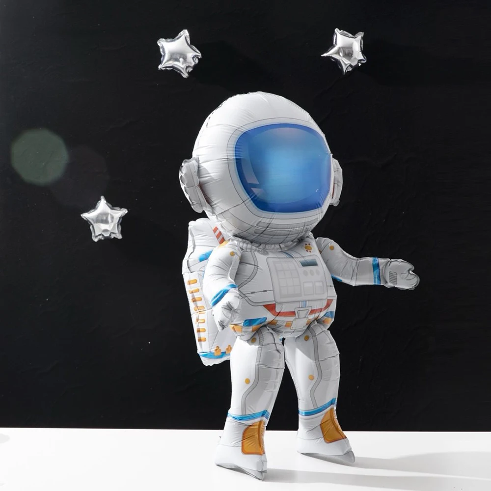 Large Standing Astronaut Spaceman Rocket Balloon Outer Space theme Boy Birthday Party Decoration Kids Baby Shower Party Supplies