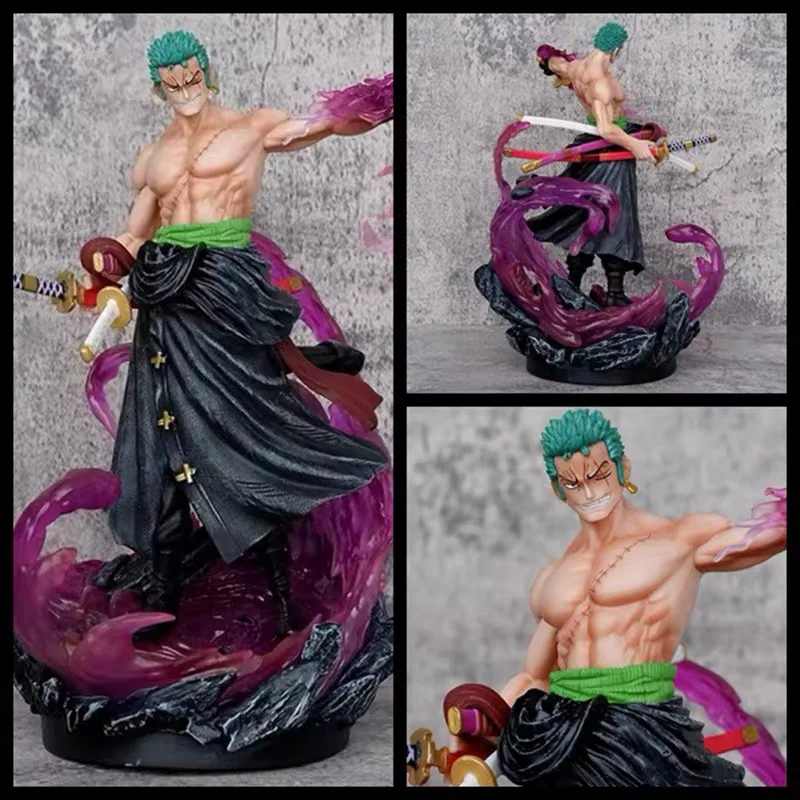 

New 29.5cm One Piece Anime Figures Onigashima Roronoa Zoro Action Figurine Double Head Pvc Statue Decoration Collectible Model T