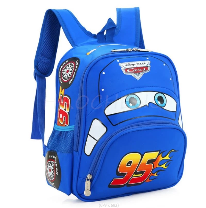 Hot Disney Kindergarten Cartoon Travel bag 3D Waterproof 95 Car Boys 2-5 Years Old Children Waterproof and lightweight Backpack