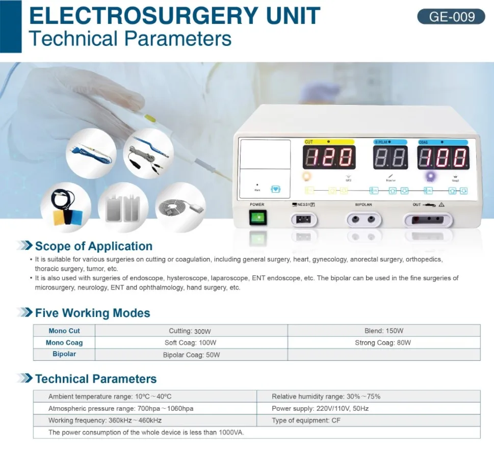 Clinic Electrocautery Machine Surgical Portable High Frequency Electrosurgical Generator