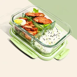 High quality Lunch Box Glass 1050ml Food Storage Box Microwave Bento Box school food containers compartment