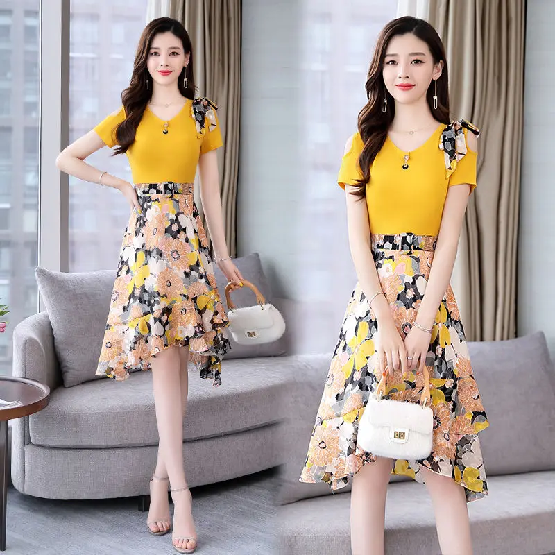 Robe florale en mousseline de soie, nouveau Style d'été, robe cintrée à la mode pour femmes, avec une fée comme un tempérament, 2025