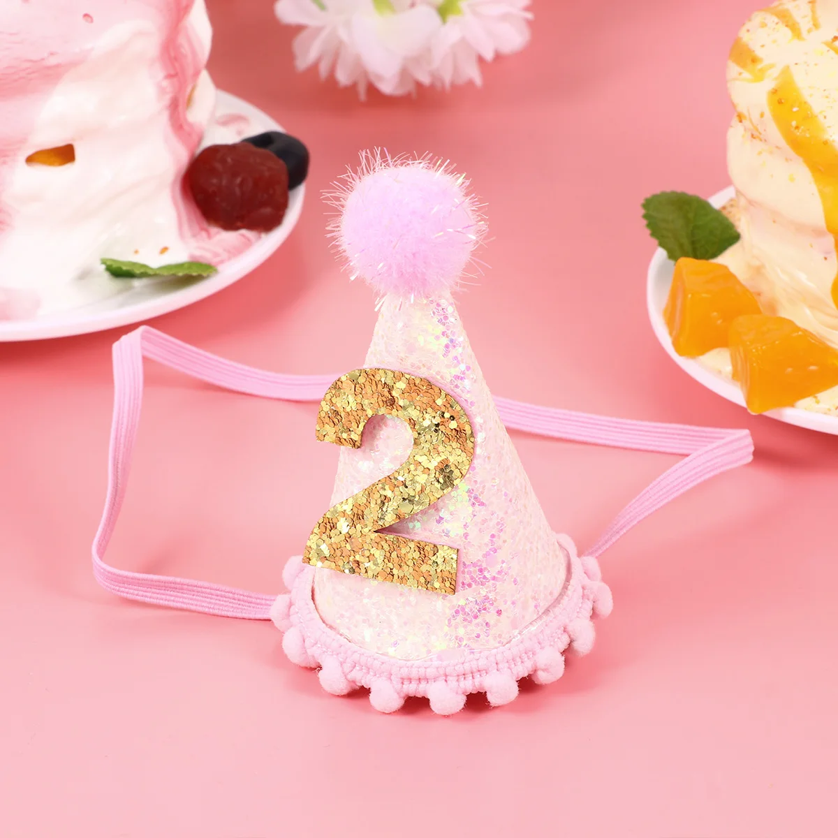 

Hair Accessories Birthday Hat Decorations for Girls Crown Headdress Pink 's Hats