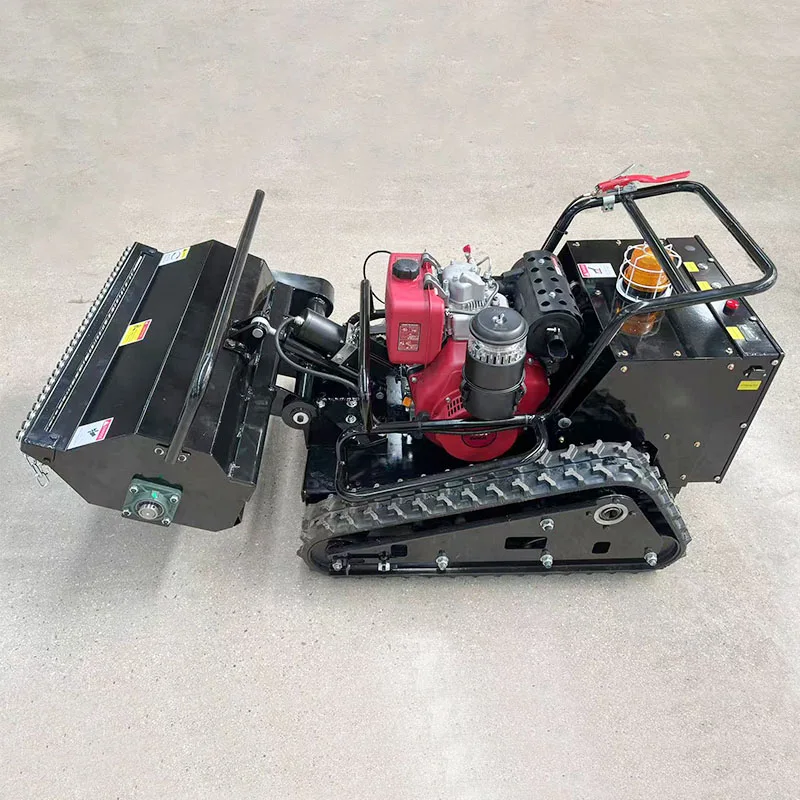 

New Mini Farm Flail Lawn Mower 500mm 800mm 1000mm Home Robotic Diesel Power Remote Control Crawler Lawn Mower for Grass Cutting