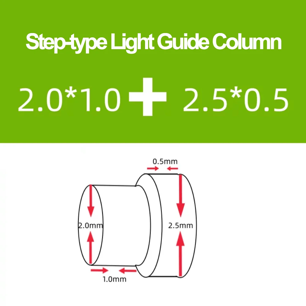 100Pcs Step Type Light Pipe High Transmittance LED Light Guide Column Multi-scene Application PC PMMA Transparent Indicator Post