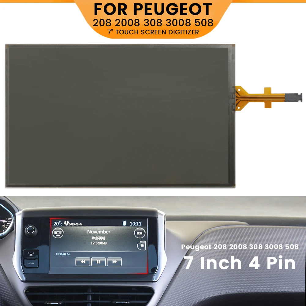 Lente digitalizadora de Panel de pantalla táctil de cristal negro de 7 pulgadas para Peugeot 208 2008 308 Citroen C5 C4L C3xr reproductor de DVD para coche navegación GPS