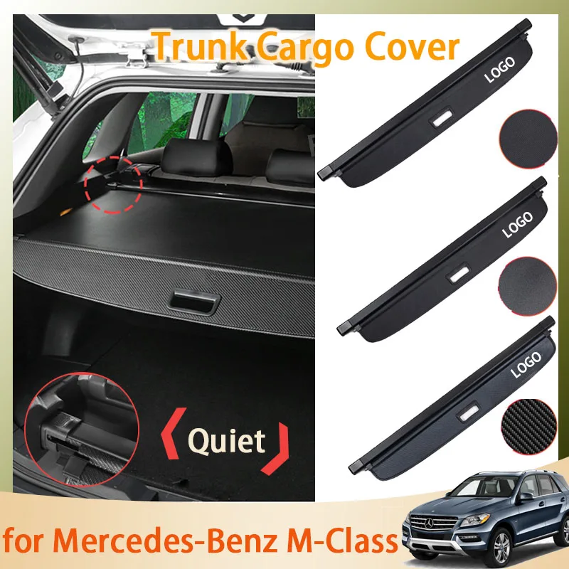 Car Trunk Curtain Mat for Mercedes Benz GLE ML M-Class W166 2012~2019 2017 2016 2013 Accessories Rear Curtain Retractable Parts