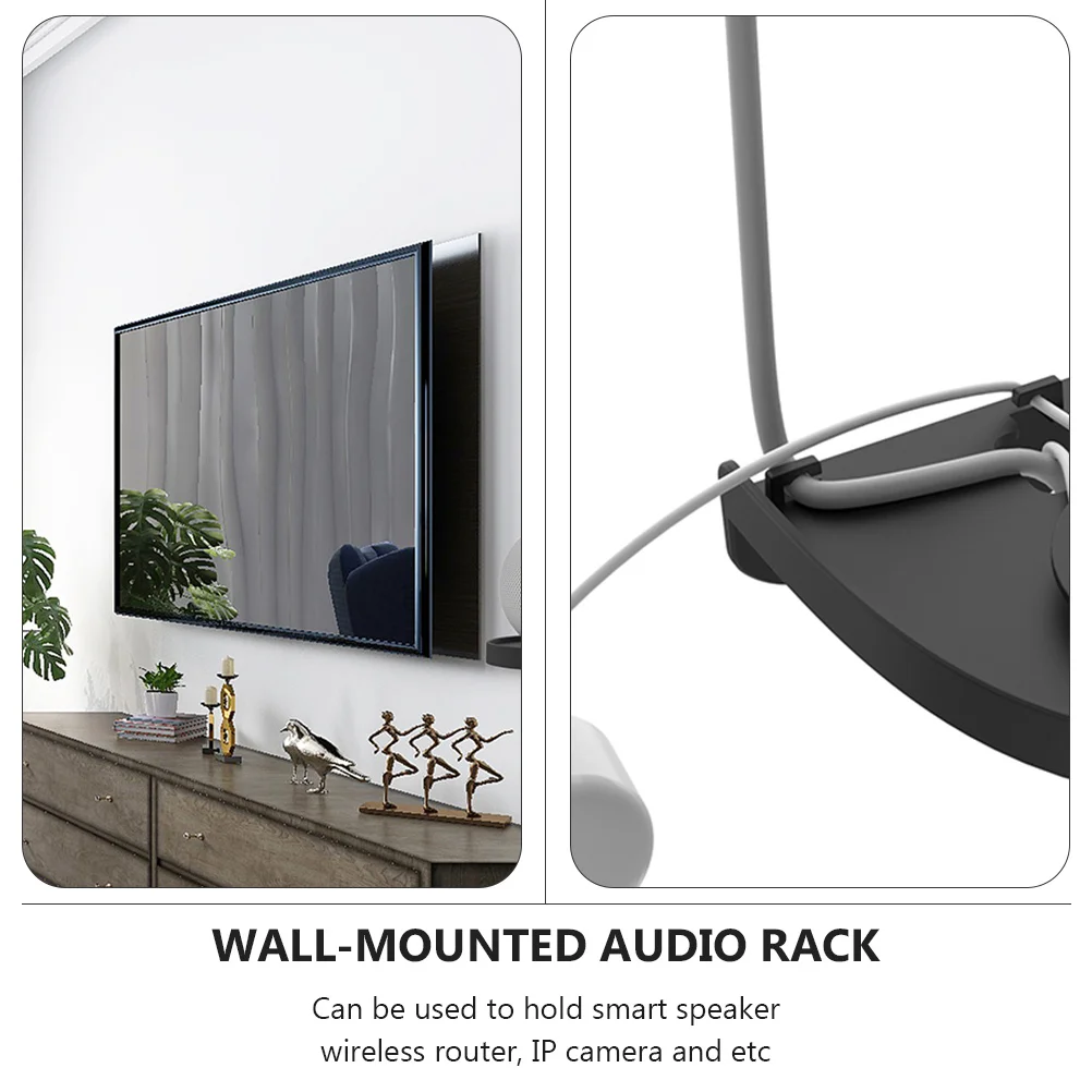 

Wall-Mounted Audio Rack Premium Material Durable Design Smart Speaker Holder Wire Winder 15m Power Cord Management Compatible