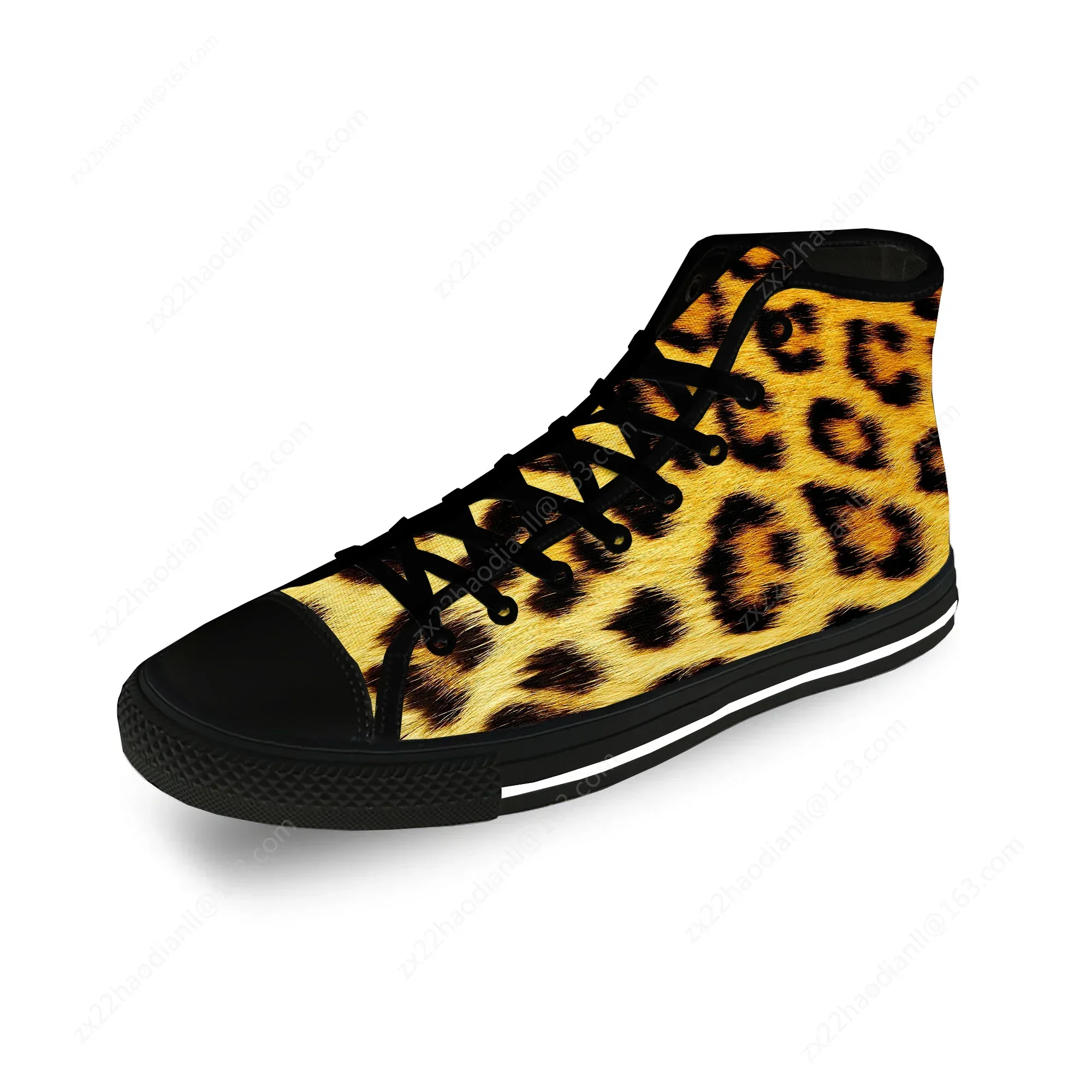 Leopard Print Pattern Aesthetic Casual Cloth Fashion 3D Print High Top Canvas Shoes Men Women Lightweight Breathable Sneakers