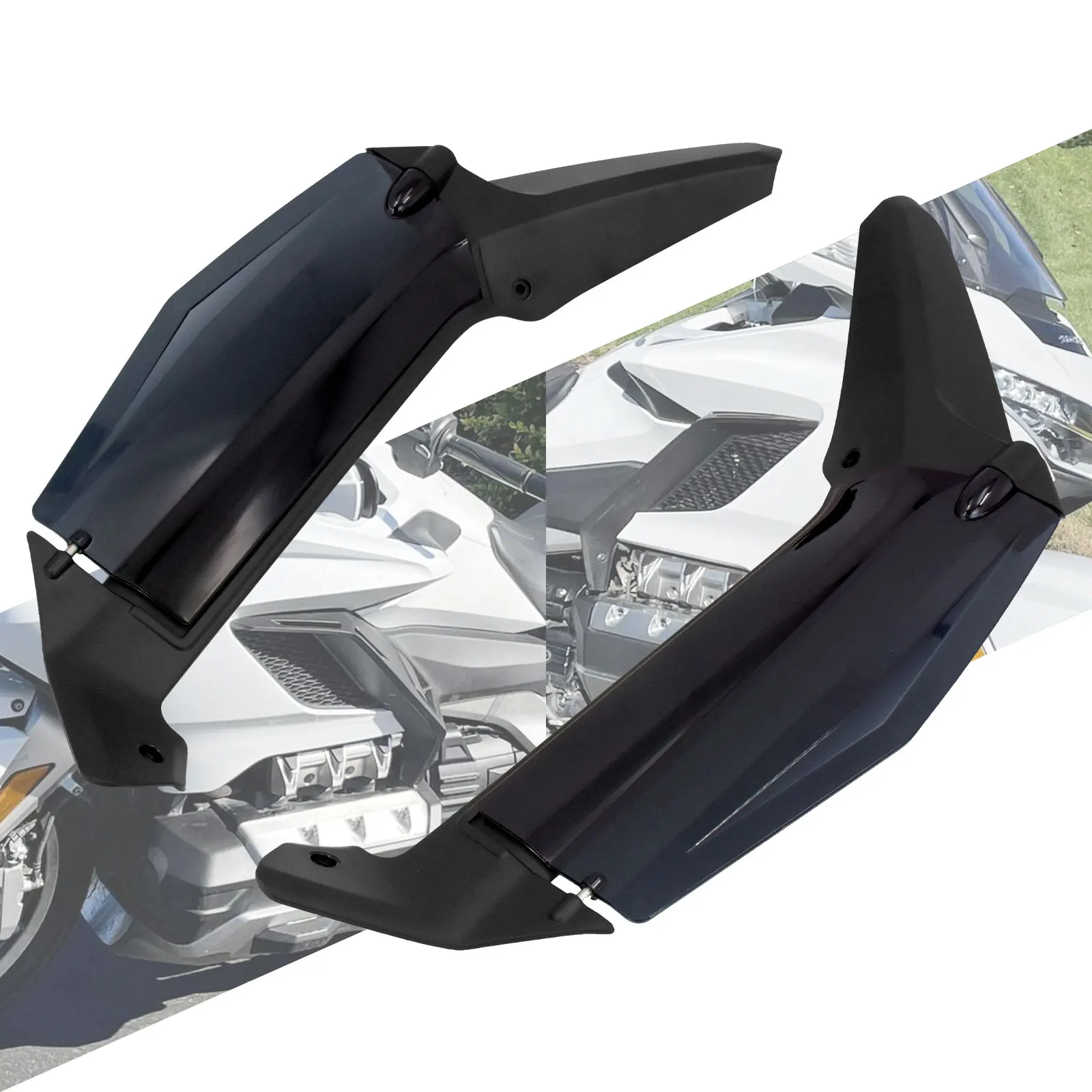Motorcycle Black Side Wing Windshield Adjustable Air Deflector ABS Plastic For Honda Gold Wing GL1800D Tour 2018-2021 2022 2023