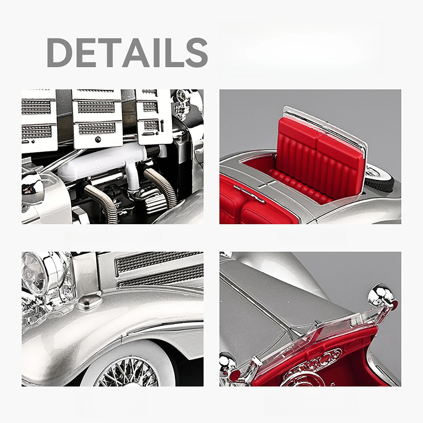 1:18 Mercedes-Benz 500K 1936 Alloy Model Car Toy Diecasts Metal Casting Sound and Light Car Toys For Children Vehicle