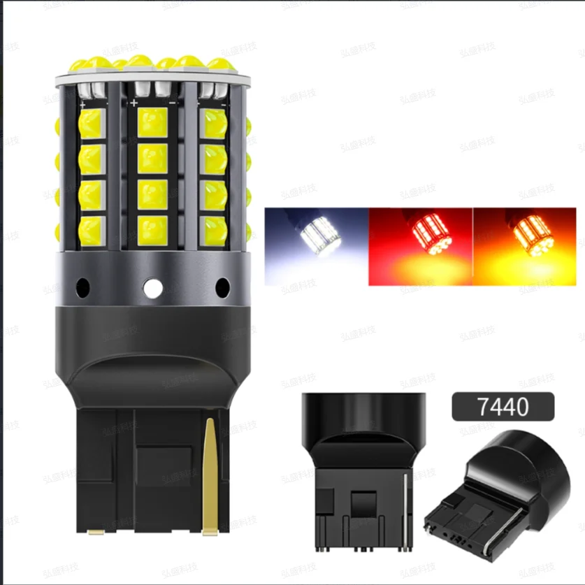 TCYATO 2x 1157 BAY15D P21/5W 1156 BA15S P21W PY21W LED Canbus 3030 44SMD 7440 7443 W21W T20 Lampu Sein Mundur Rem