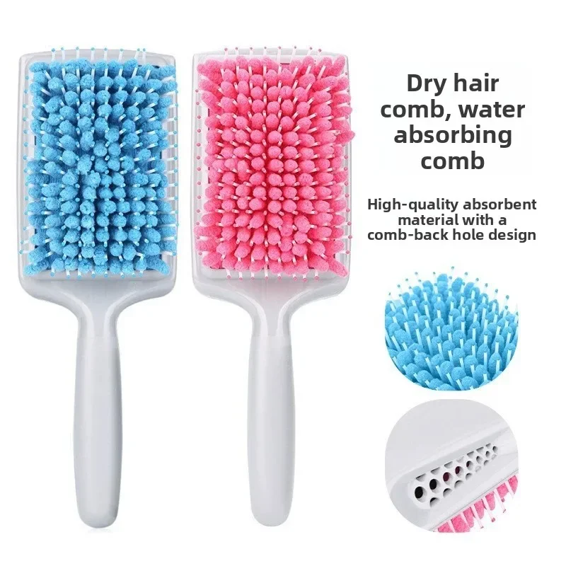 1pcs Microfiber Bristles Comb with Nylon Bristles Absorbent Drying Hairbrush Absorbent Care Styling Tool for Wet Hair Salon