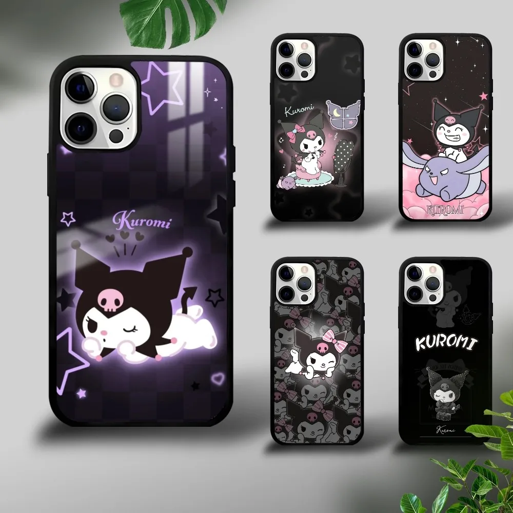 MINISO Sanrio Cute Kuromi Phone Case For iPhone 16 15 14 13 12 11 Pro Xs Max Mini Plus Celulares Hard Funda