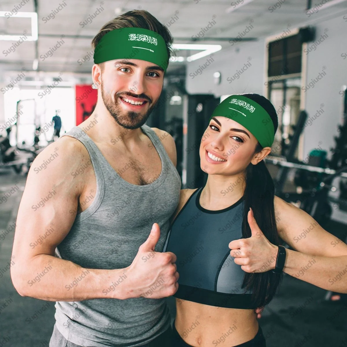 

2025 Saudi Arabia Flag Sweatband Women Men Moisture Wicking Syriac Aram Gym Headband for Cycling Yoga