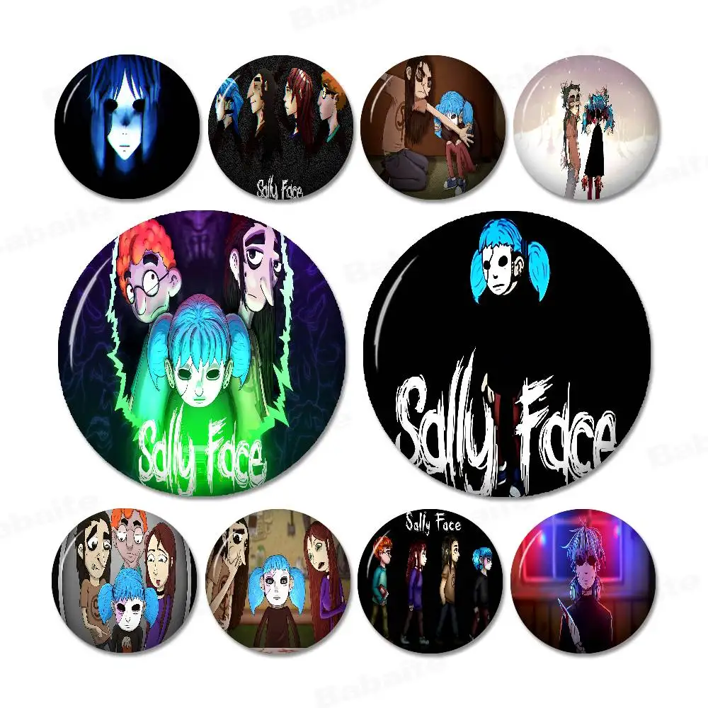 Game Sally Face New  Brooches Soft Button Pin Funny Silly Gnarpy on A Skateboard Meme Badge Gamer Collection Gifts
