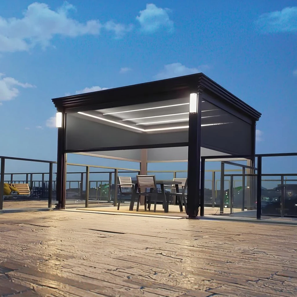 Motorized Pergola Aluminium Gazebo Outdoor Louver Roof Bioclimatic Pergola Aluminium Pergola Outdoor