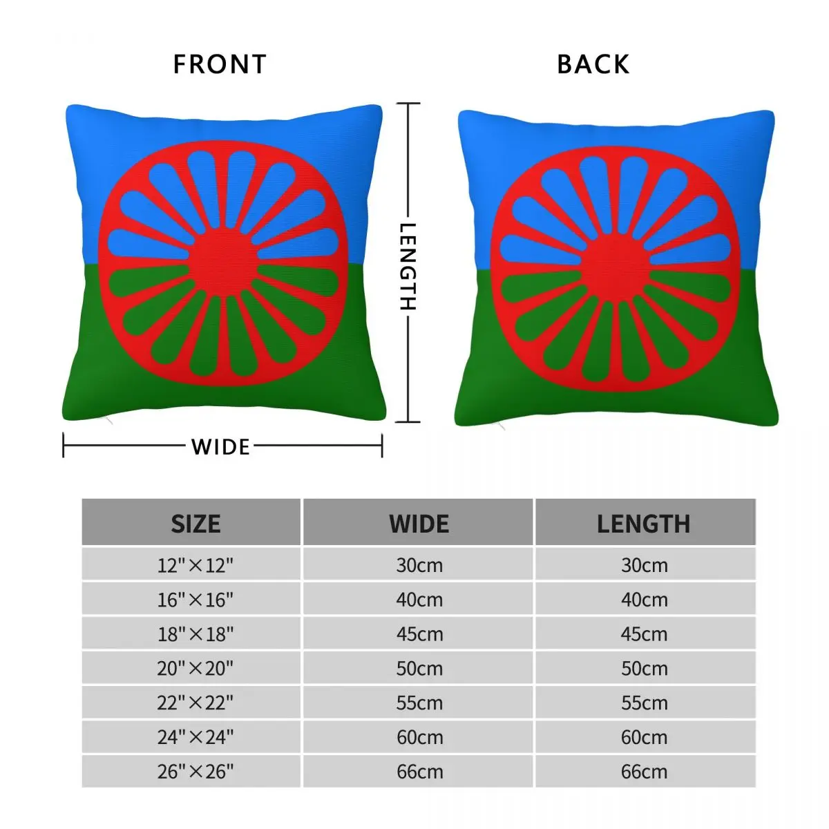 Romany Roma Travellers Flag Square Pillow Cases Cushion Covers Novelty Decor Throw Pillow Case Cover for Home 45*45cm