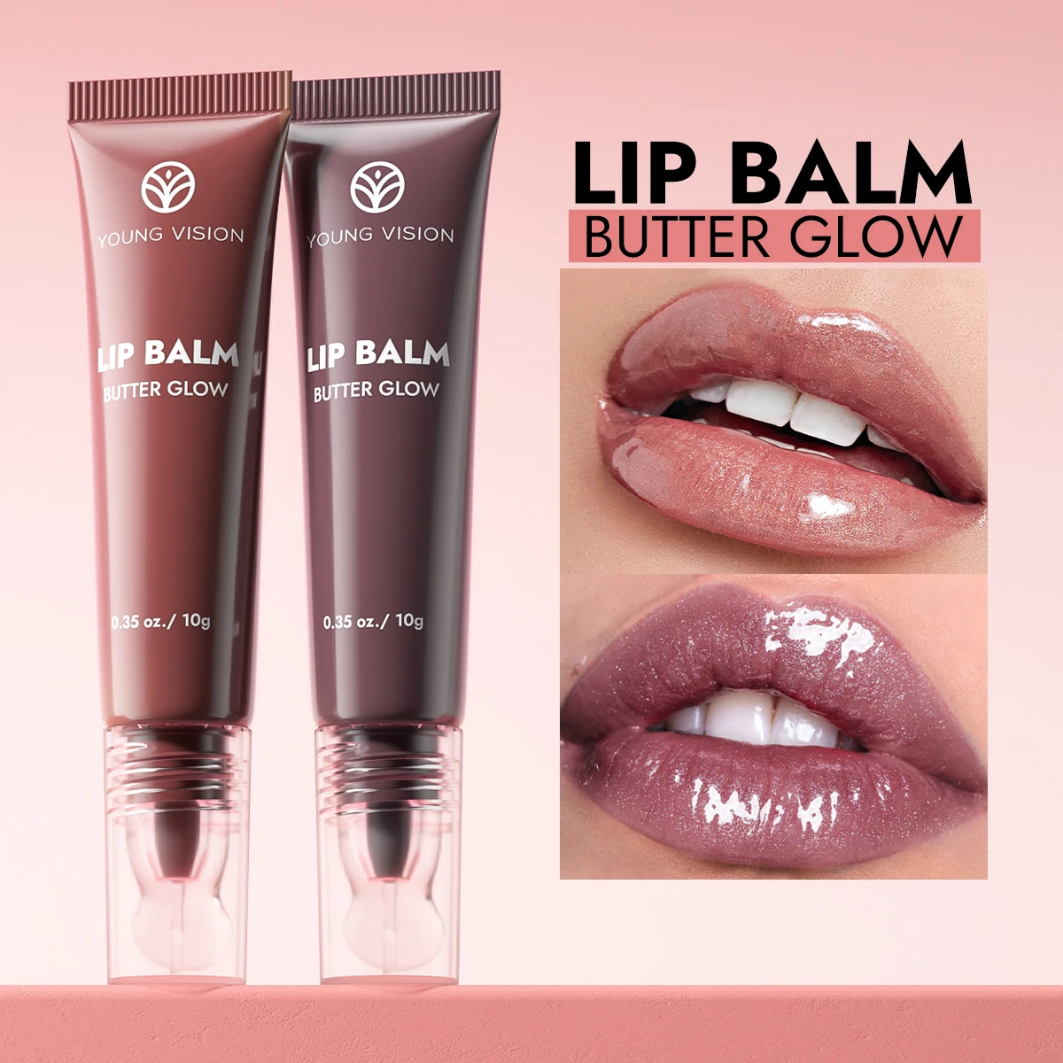 يونغ فيجن 6 ألوان بيرليسسينت أنبوب لامع ناعم للشفاه مغذي ومرطب كريستالي شفاف لون شفاه لامع مائي