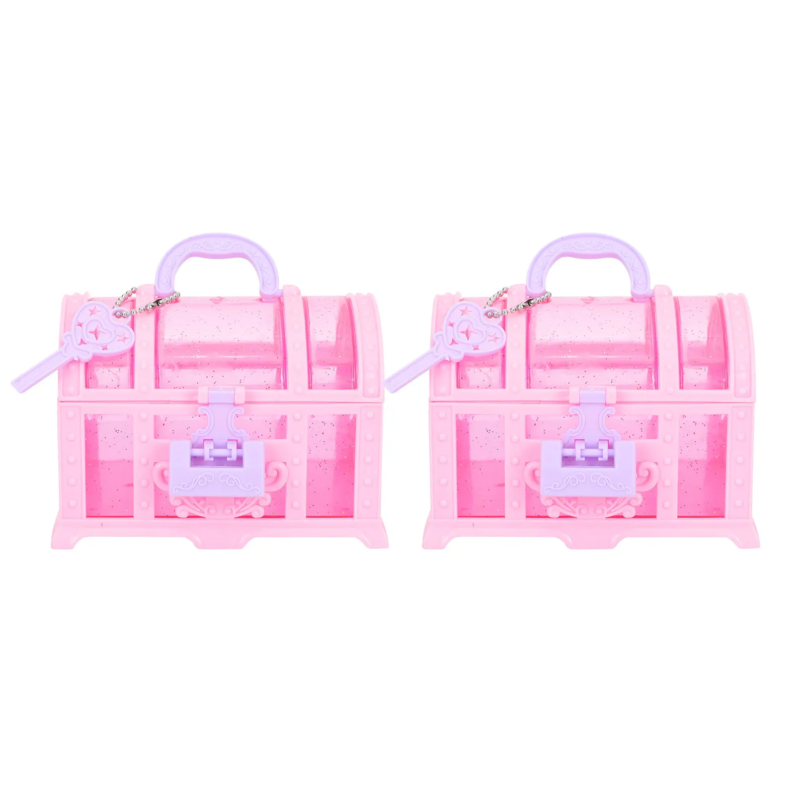 

2 Pcs 's Makeup Box Jewelry Organizer Scalable Little Girl Boxes Girls Plastic Treasure Chest for