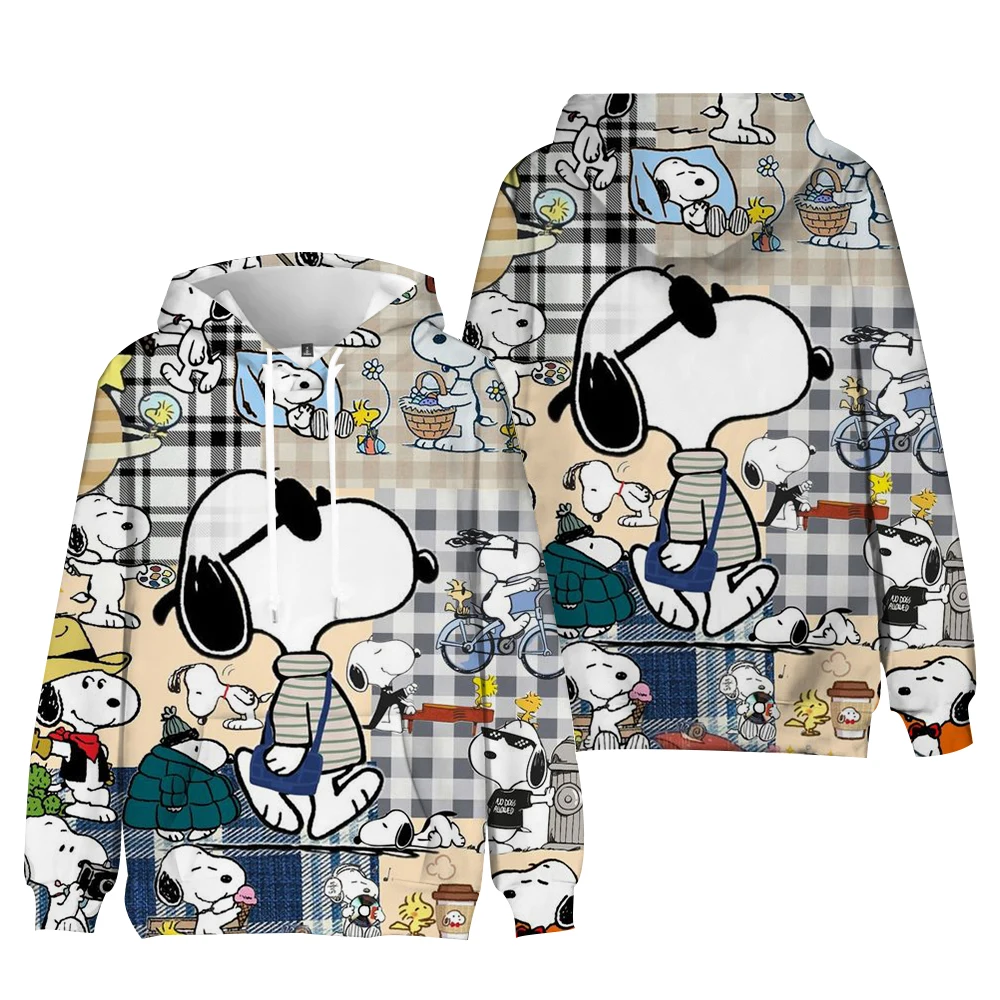 Woman\'s Hoodie New Autumn/Winter Fashion Y2K Snoopy cartoon print Sweatshirts Round Neck Coat Loose Long Sleeve Hatless Hoodie