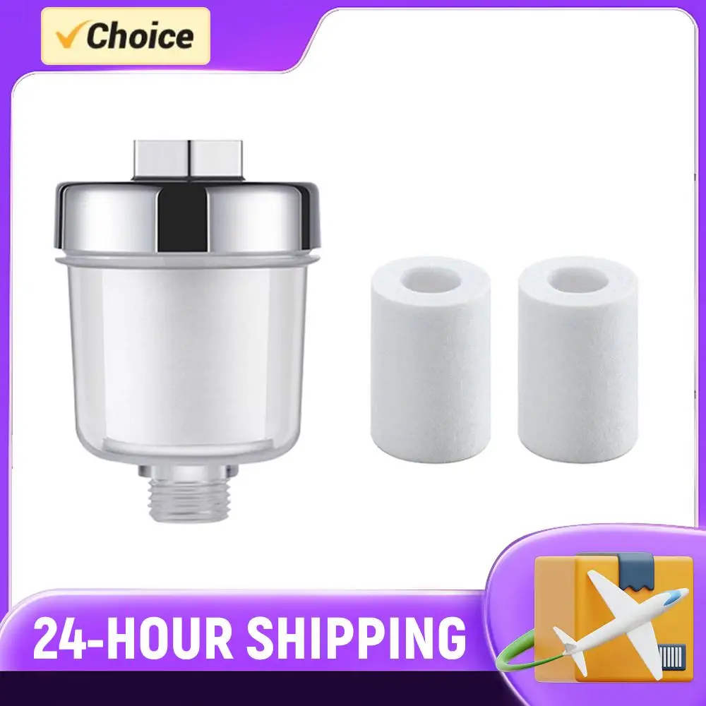 

Filtered Shower Head Transparent Hard Water Softener 5 Micron PP Cotton Filter Household Water Filter 3.5x2.4in for Home Kitchen